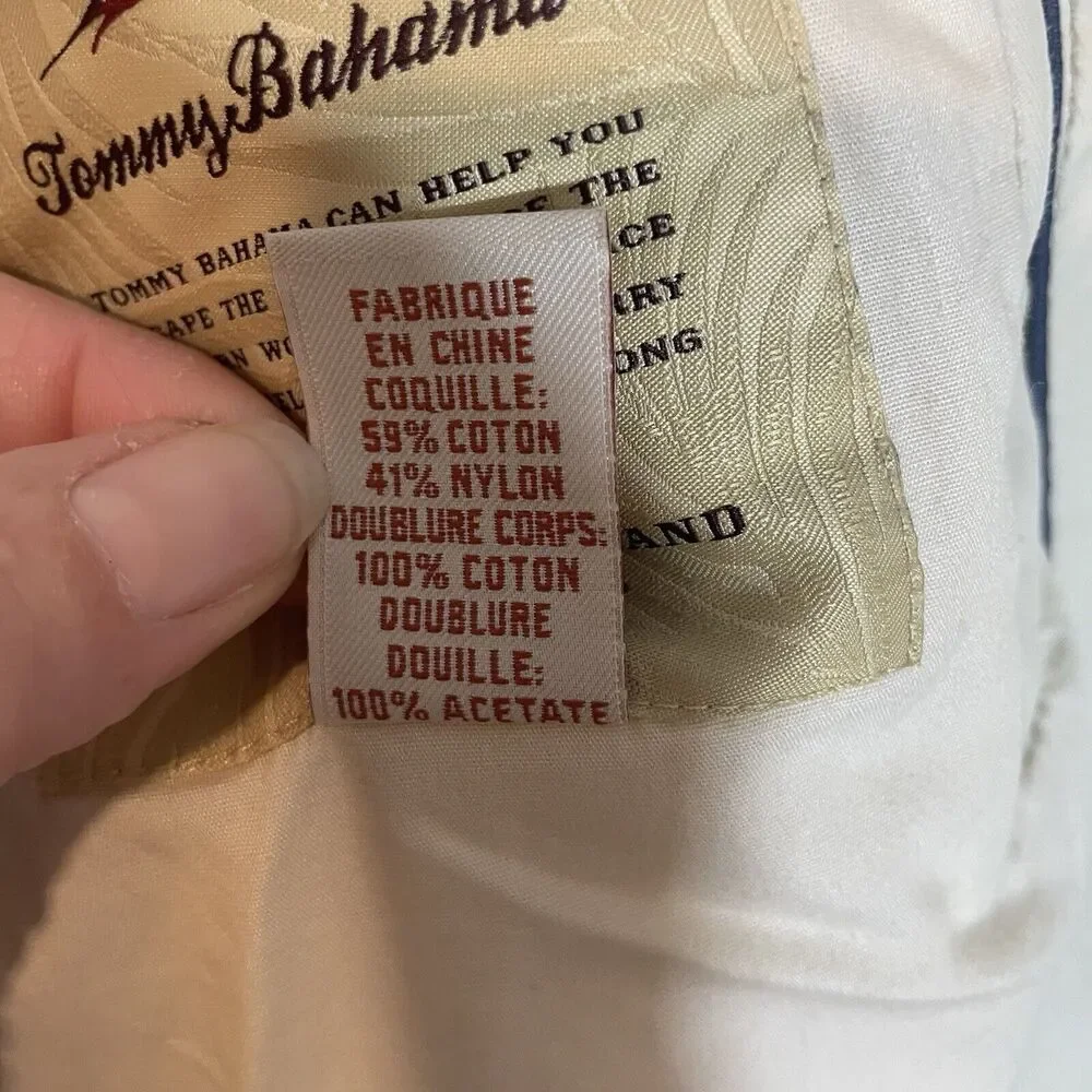 TOMMY BAHAMA Jacket Mens Large Beige Full Zip Windbreaker Lined Golf Lightweight - Picture 5 of 10